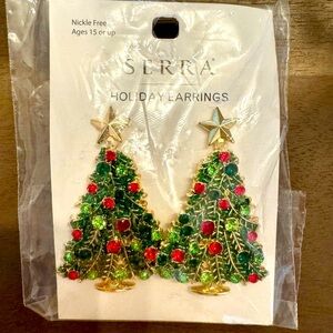 Serra Festive Holiday Christmas Tree Earrings